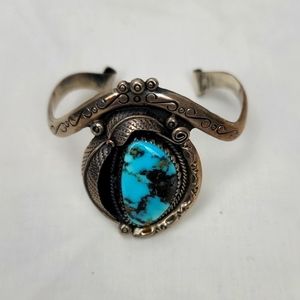 Vintage Tourquose Silver Bracelet Indian Jewelry